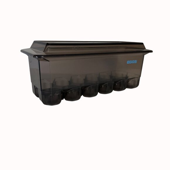 Refrigerator Egg Storage Container With Lid Brown Plastic Stackable Holder Tray - Picture 5 of 16